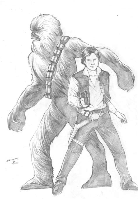 Han Solo And Chewbacca Star Wars Silveira Júnior Star Wars Art