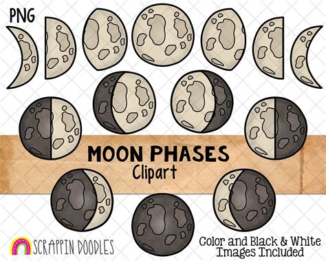 Moon Phases Clipart Moon Clip Art New Moon Graphics Full Moon