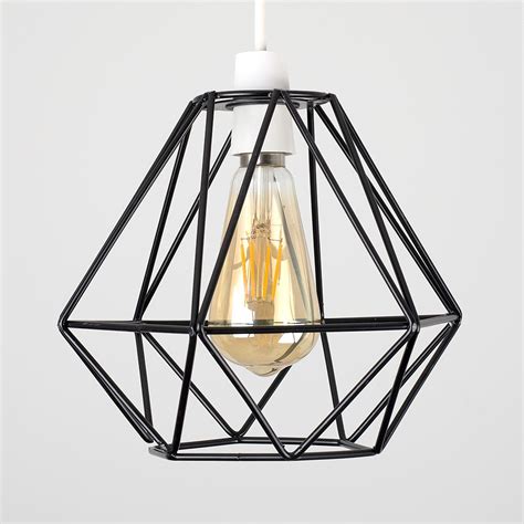 Industrial Geometric Easy Fit Wire Ceiling Pendant Light Shades Modern