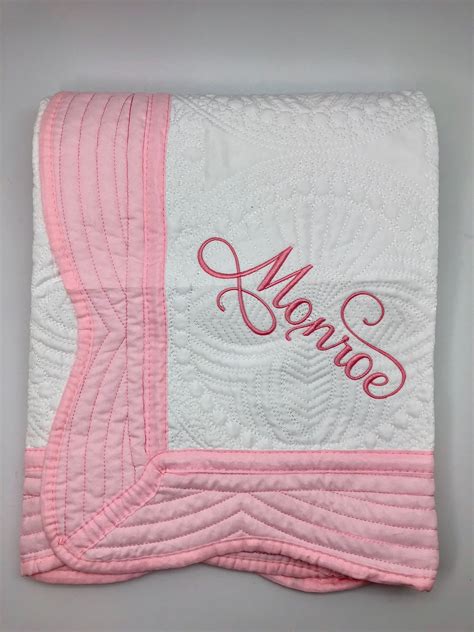Personalized Baby Girl Quilts Cotton Baby Quilts Newborn Etsy