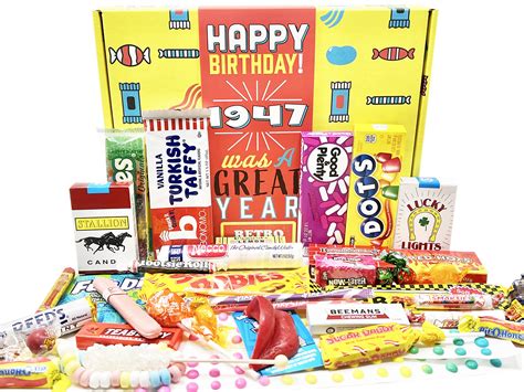 Buy Retro Candy Yum ~ 1947 77th Birthday T Box Of Nostalgic Candy