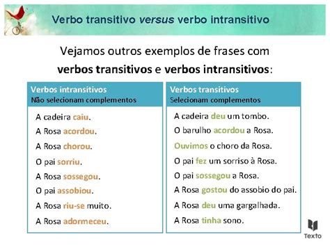Verbo Transitivo Versus Verbo Intransitivo Qual A Diferena