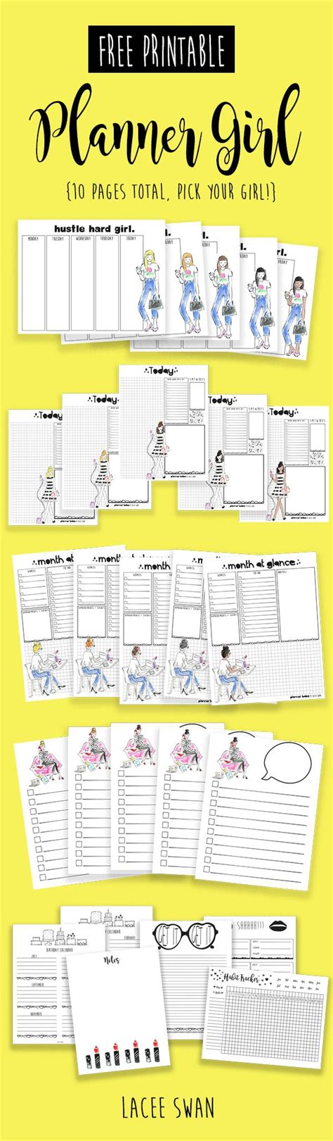 Free Printable Planner Babe Pages Lacee Swan Planner Printables