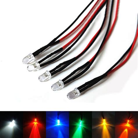 5pcs 3mm Led Pre Wired Leds Bulb Ultra Bright 3v 5v 9v 12v 24v 48v 110v 220v Ebay