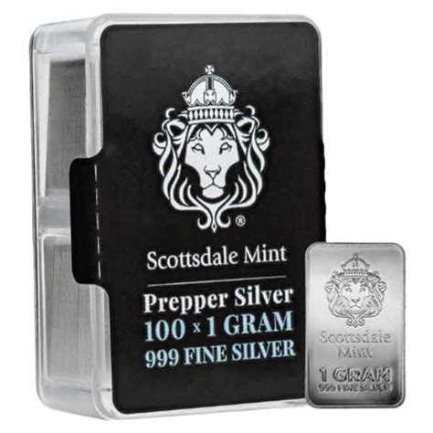 Scottsdale Silver Box 100 X 1g Silver Bars For Sale Money Metals