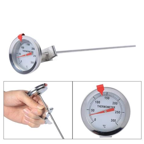 Ylshrf 12 Long Stainless Steel Cooking Probe Thermometer With Clip For