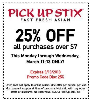 The best fast food apps let you do everything from advanced ordering to speedy checkouts. 25% off $7+ at Pick Up Stix Asian restaurants coupon via ...