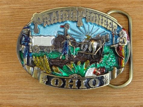 Ohio Pioneer Brass Western Belt Buckle By The Great American