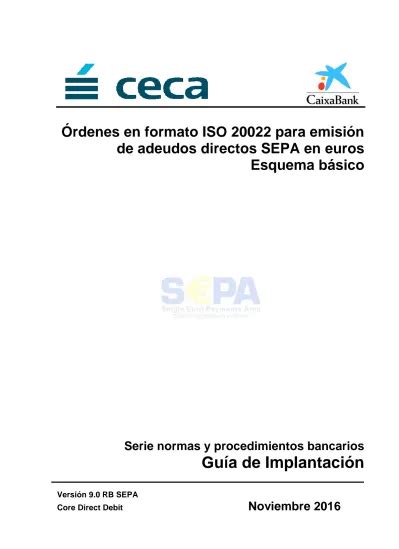 Órdenes En Formato Iso Para Emisión De Adeudos Directos Sepa En Euros