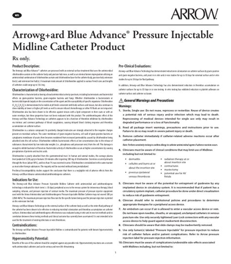 Arrowgard Blue Advance Pressure Injectable Midline Catheter Product