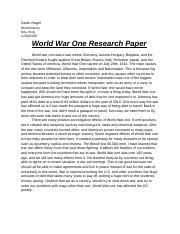 World War 1 Research Paper Docx Sarah Hagel World History Mrs King