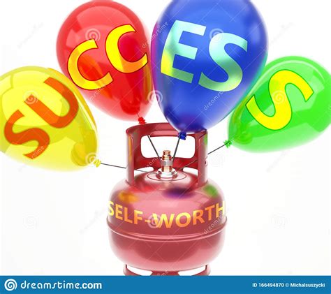 Self Worth And Success Pictured As Word Self Worth On A Fuel Tank And