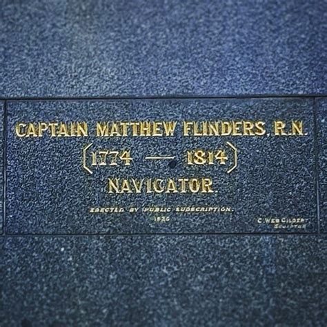 Engraving Under The Statue Of Captain Matthew Flinders In Melbourne