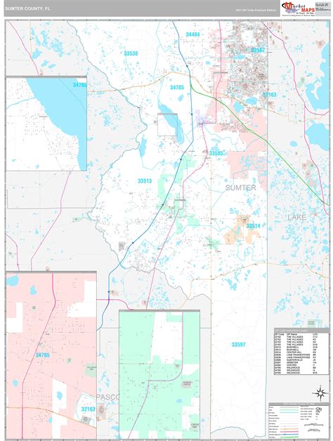 Sumter County Fl Wall Map Premium Style By Marketmaps