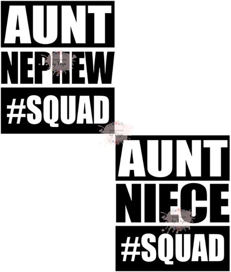 Aunt Nephew Squad Aunt Niece Squad Bundle Svg Dxf And Png