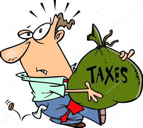 Cartoon Man With Tax Burden Stock Illustration By ©ronleishman 13982927