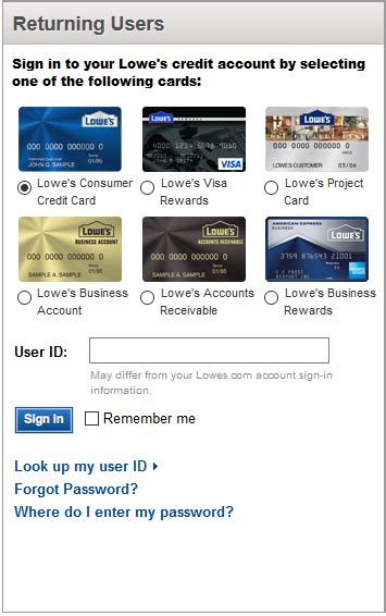 Get 5% off your eligible purchase or order charged to your lowe's advantage card. Lowe's Credit Card Login - CreditCardMenu.com