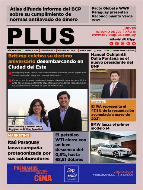 Portada Plus Jueves 3 De Junio De 2021 Revista Plus