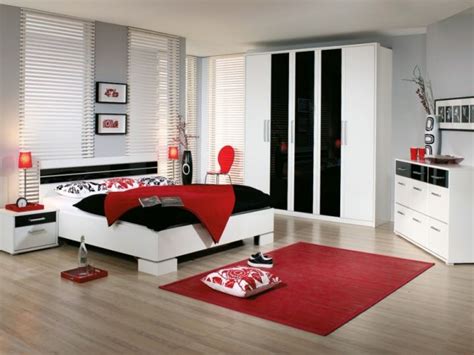 Great for my spare room which will have a black tall chest to start. 18 Stunning Black and Red Bedroom Ideas
