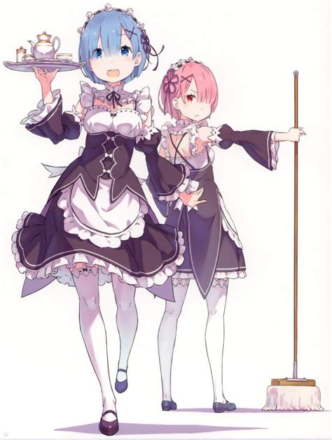 Rezero Rem And Ram Official Art Kawaii Anime Girl Anime Art Girl