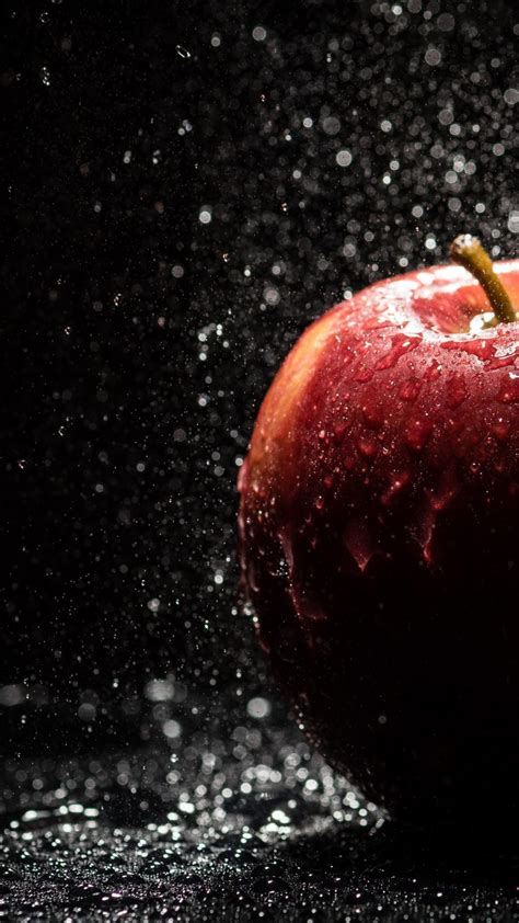 Click image to get full resolution. Water Drops on Apple Wallpaper 4K | HD Wallpaper Background