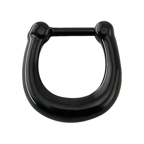 Black Color Surgical Steel Septum Ring For Women Simple Design Goth Clicker Nose Piercing Body