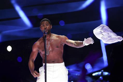 Usher Strips And Roller Skates During Super Bowl Halftime Show