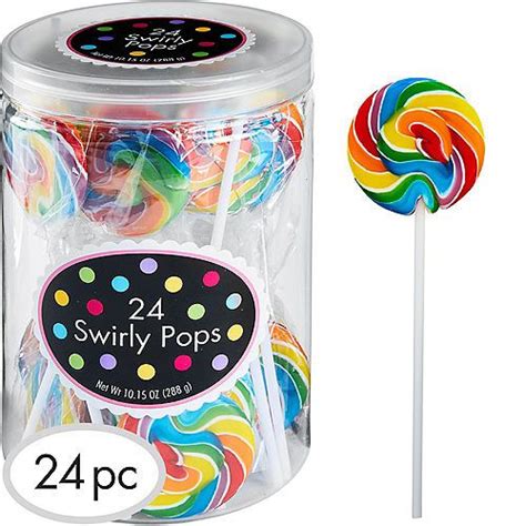 Rainbow Swirly Lollipops 24pc Rainbow Candy Buffet Rainbow Candy