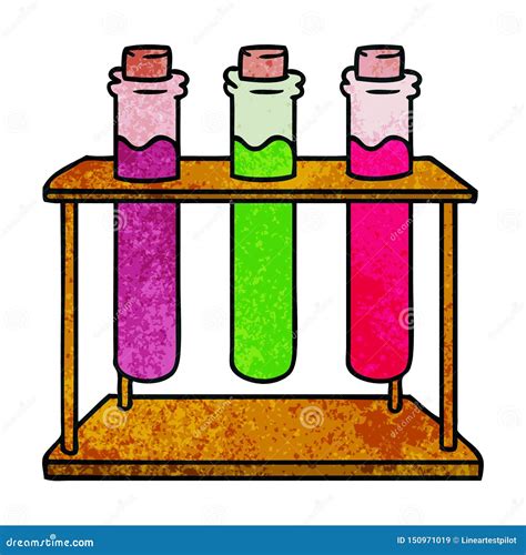 A Creative Textured Cartoon Doodle Of A Science Test Tube Stock Vector