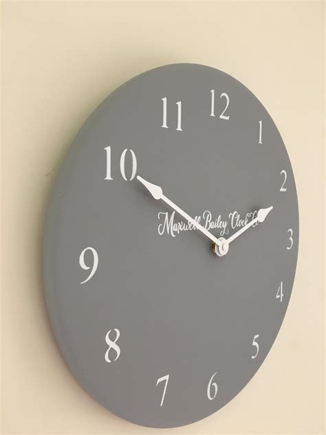 15 Grey Wall Clock Made With Matt Chalk Paint And Etsy