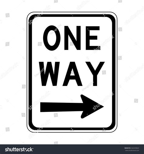 Australia One Way Right Sign Stock Vector Royalty Free 364345823