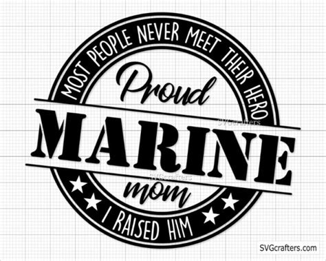 Proud Marine Mom Svg Proud Marine Mom I Raised Him Svgcrafters