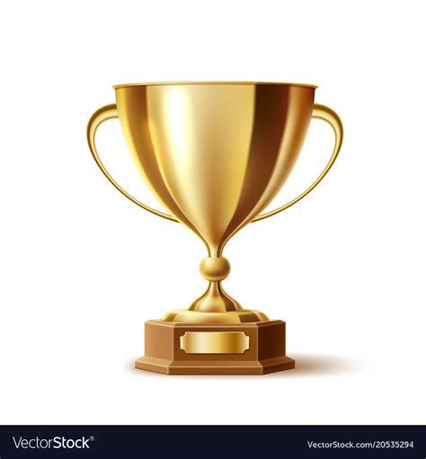 Realistic Golden Trophy Gold Cup Award Royalty Free Vector
