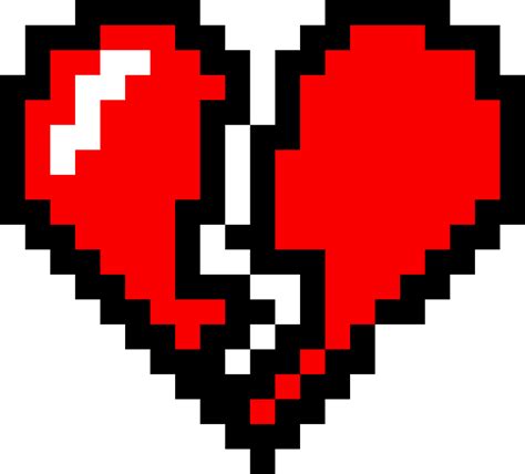 Black Heart Pixel Art Clipart Png Download Minecraft Broken Heart