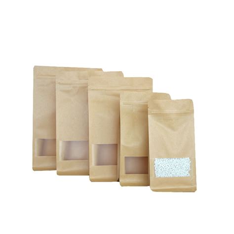Biodegradable Compostable Brown White Pe Zipper Kraft Paper Bag Buy