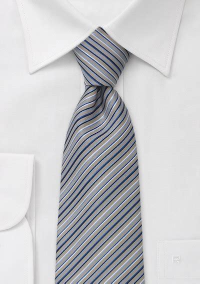 Striped Ties Gray And Blue Striped Necktie Cheap