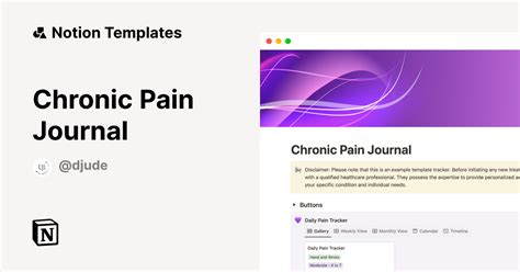 Chronic Pain Journal Notion Template