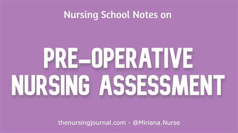 Pre Operative Nursing Assessment