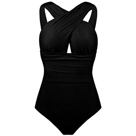 Angerella Womens Sexy Criss Cross Ruched Swimsuit Backless One Piece