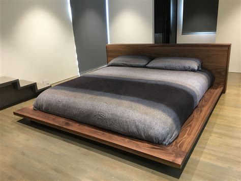 Hand Crafted Walnut Platform Bed And Headboard By Bear Mountain