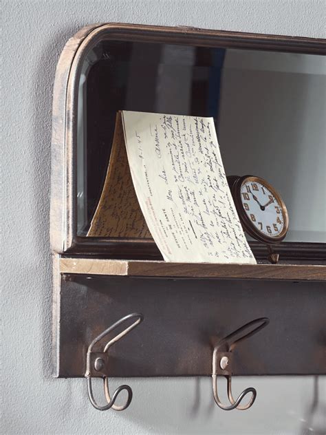 23.5 x 11.75 x 7.75 h. Industrial Hook Rack with Mirror | Industrial hook, Hook ...