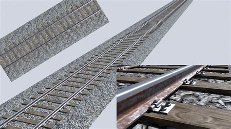 3d Model Railroad Tracks Vr Ar Low Poly Cgtrader