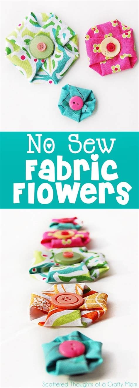 Make These Adorable No Sew Fabric Flowers In Less Than A Minute No