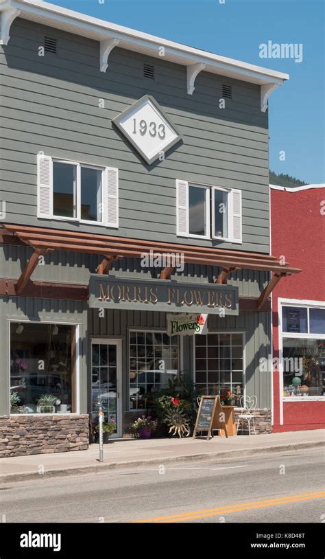Morris Flowers, a florist shop in Creston, BC, Canada Stock Photo