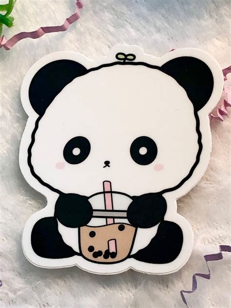 Cute Boba Sticker Bubuski Kawaii Sticker Bubble Milk Tea Etsy