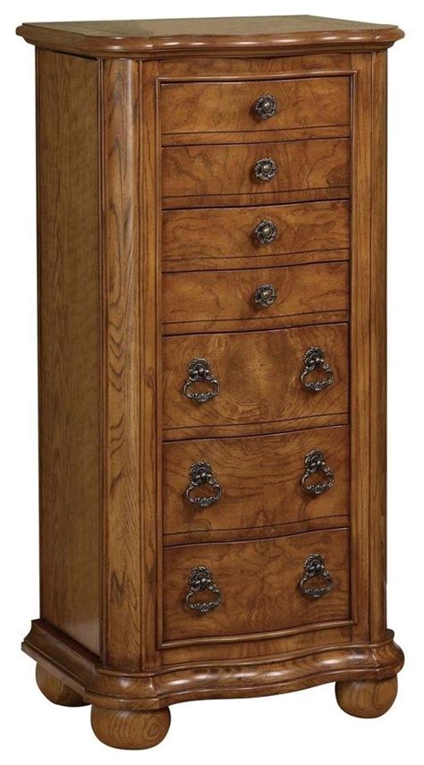 Powell Porter Valley Jewelry Armoire With Distressed Oak Finish 277 314