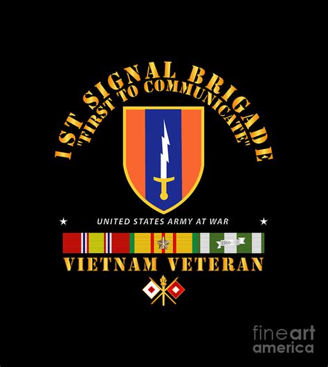Army 1st Signal Bde Ssi W Vn Svc Digital Art By Tom Adkins Fine Art