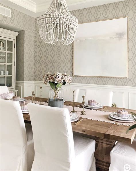Dining Room Featuring Trellis Pattern Grasscloth Wallpaper By Cowtan