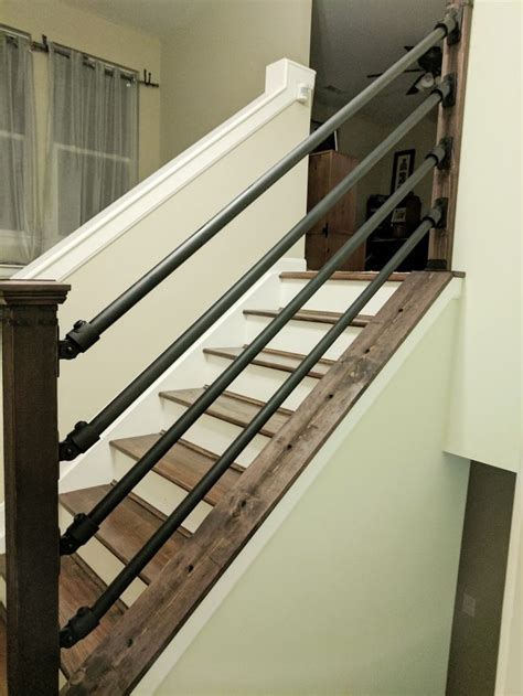 The Stairs Are Made Out Of Wood And Metal