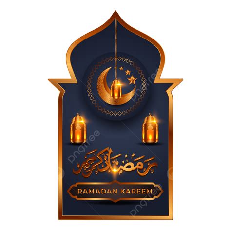 Islamic Ramadan Kareem 3d Frame Golden Vector Png Ramadan Ramadan
